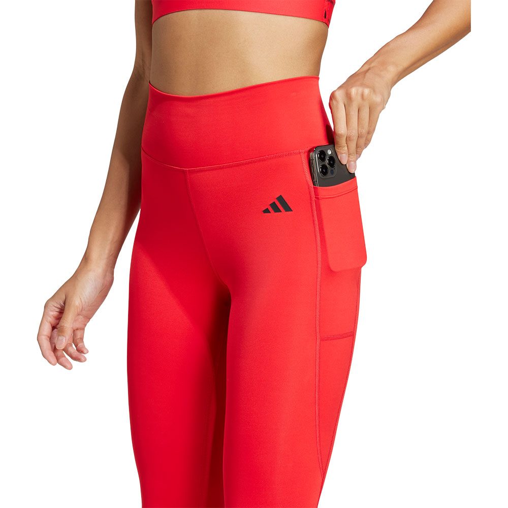 adidas Optime Essentials Stash Pocket Full-Length Leggings Damen pure ruby