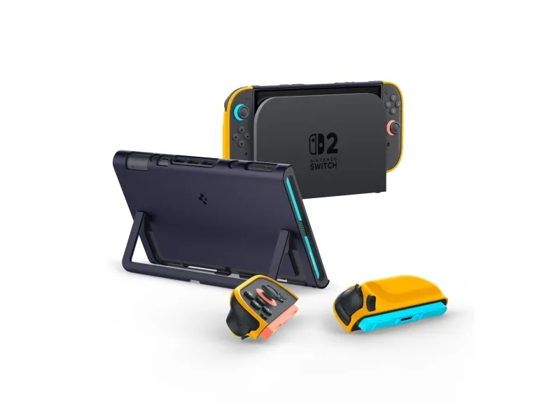 Spigen Nano Pop, Cover, Nintendo, Marineblå, Gul, Polykarbonat (PC), Termoplastisk polyurethan (TPU), Nintendo Switch 2