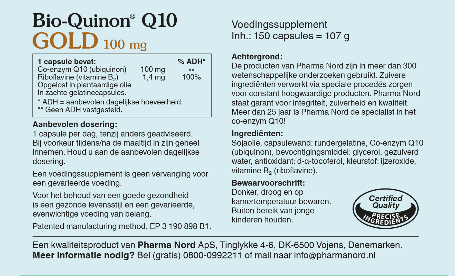 Pharma Nord Bio Quinon Q10 Gold 100mg (150 capsules)