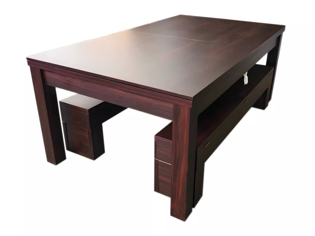 Table de Billard vert 7 Pieds convertible avec banquettes – Zefiro