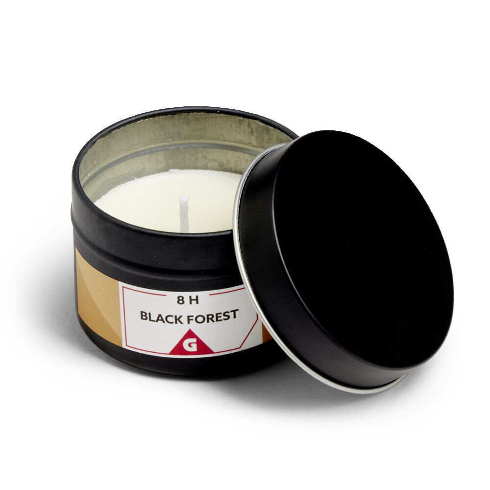 Bougie dans pot métal noir - Forêt noire