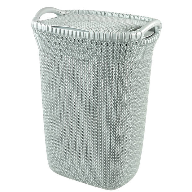 Curver Knit Wasmand met deksel - 57L - Misty Blue