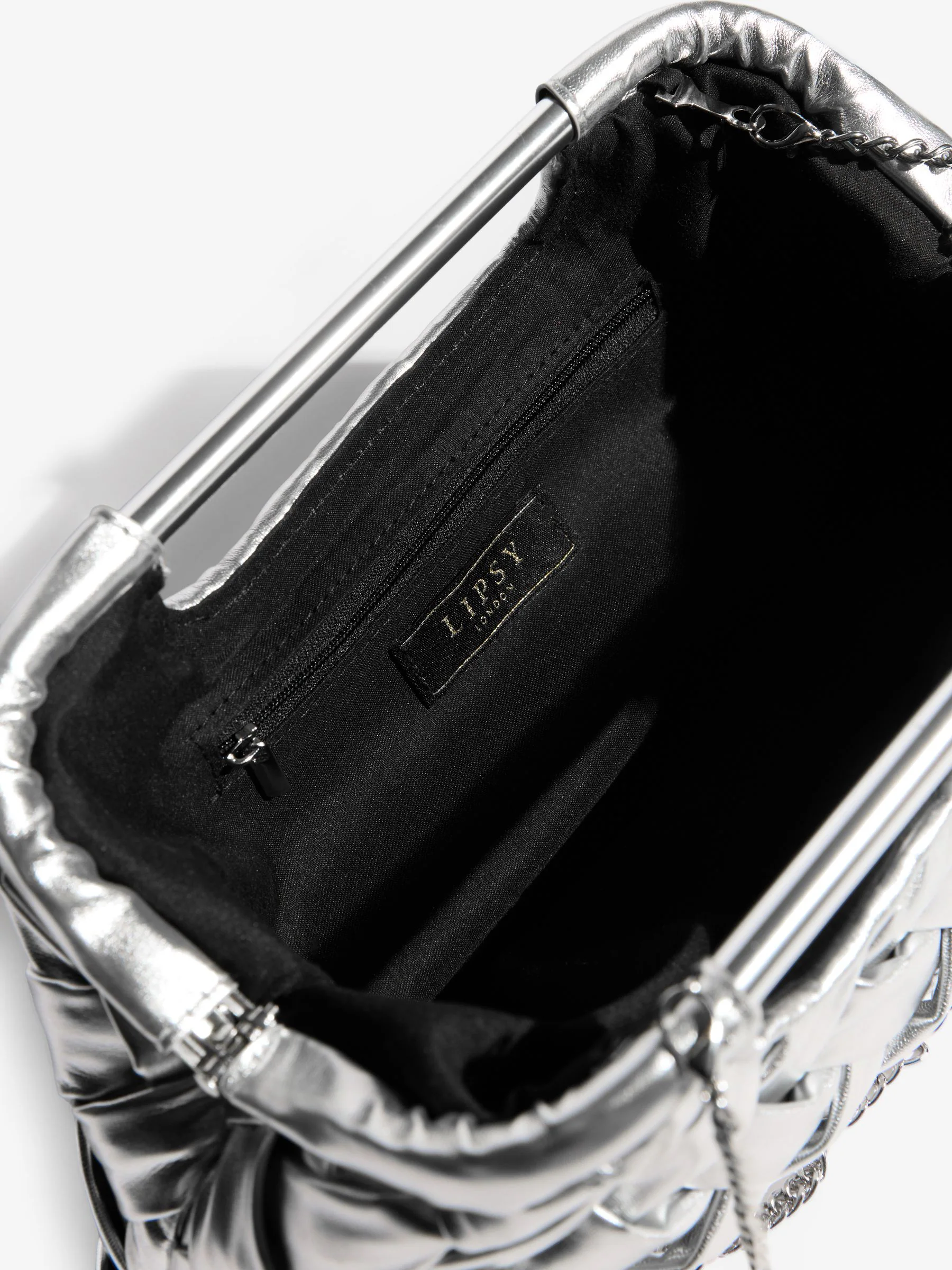 Zilver - Weave Grab Handle Clutch Bag