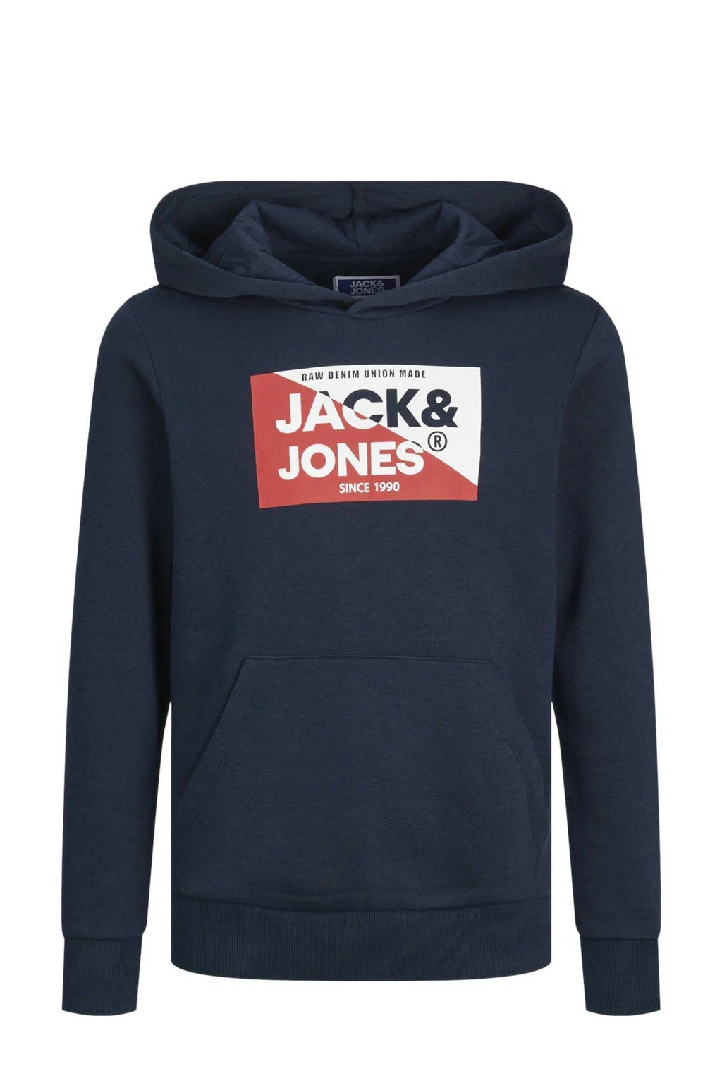JACK & JONES hoodie JJNOLAN met logo donkerblauw