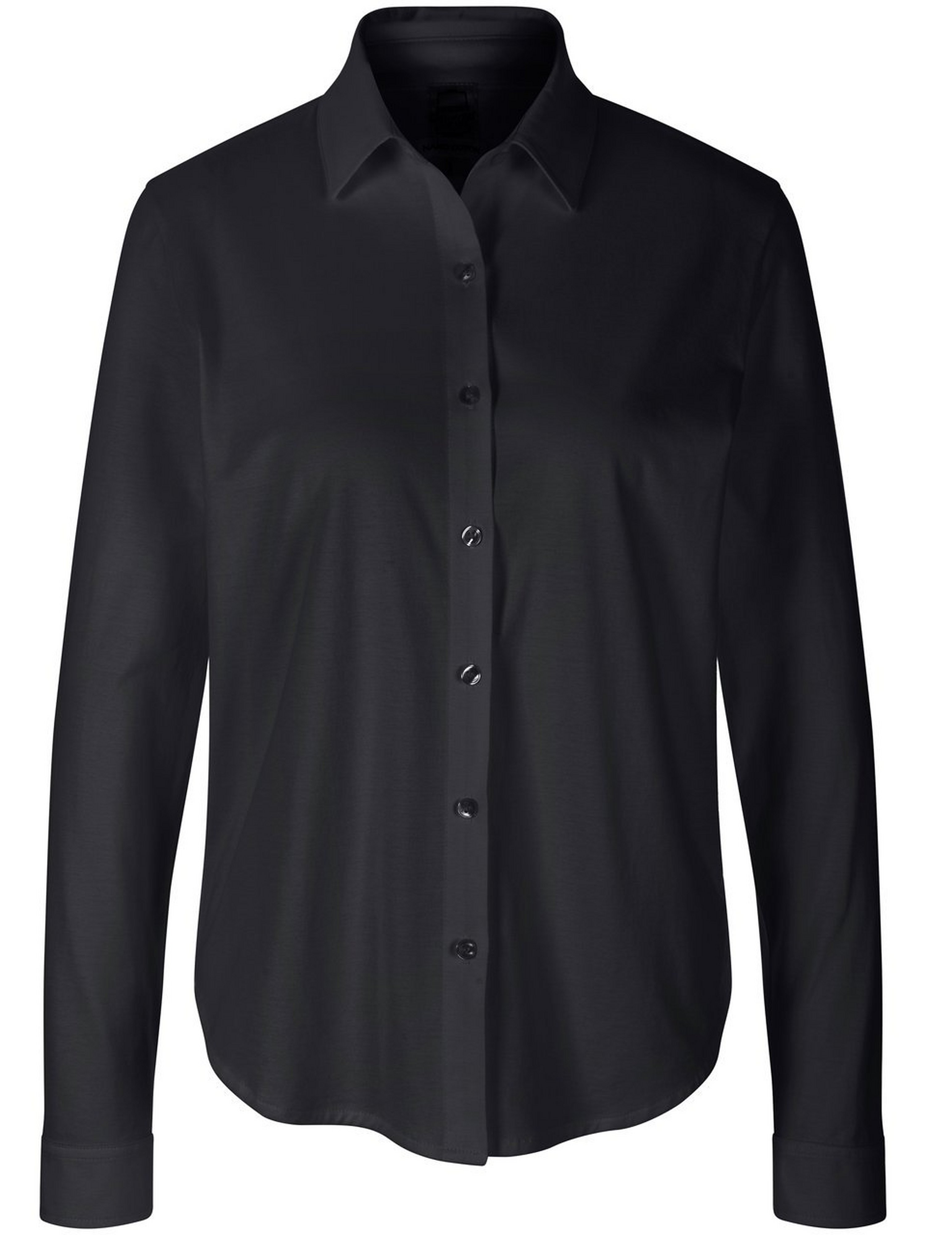 Jersey-Bluse mit Hemdkragen