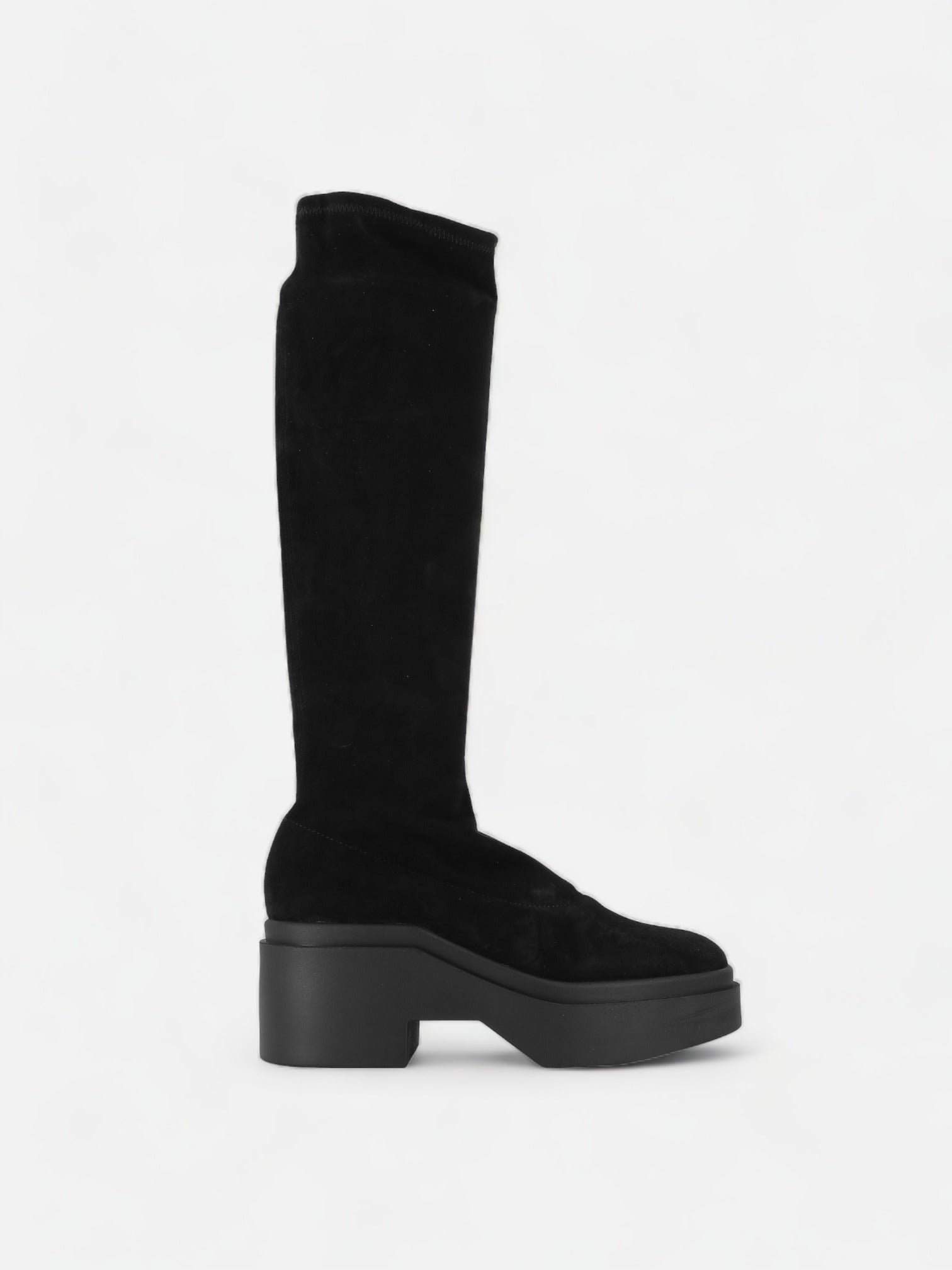 HIGH BOOTS - NOVA boots, suede lambskin black