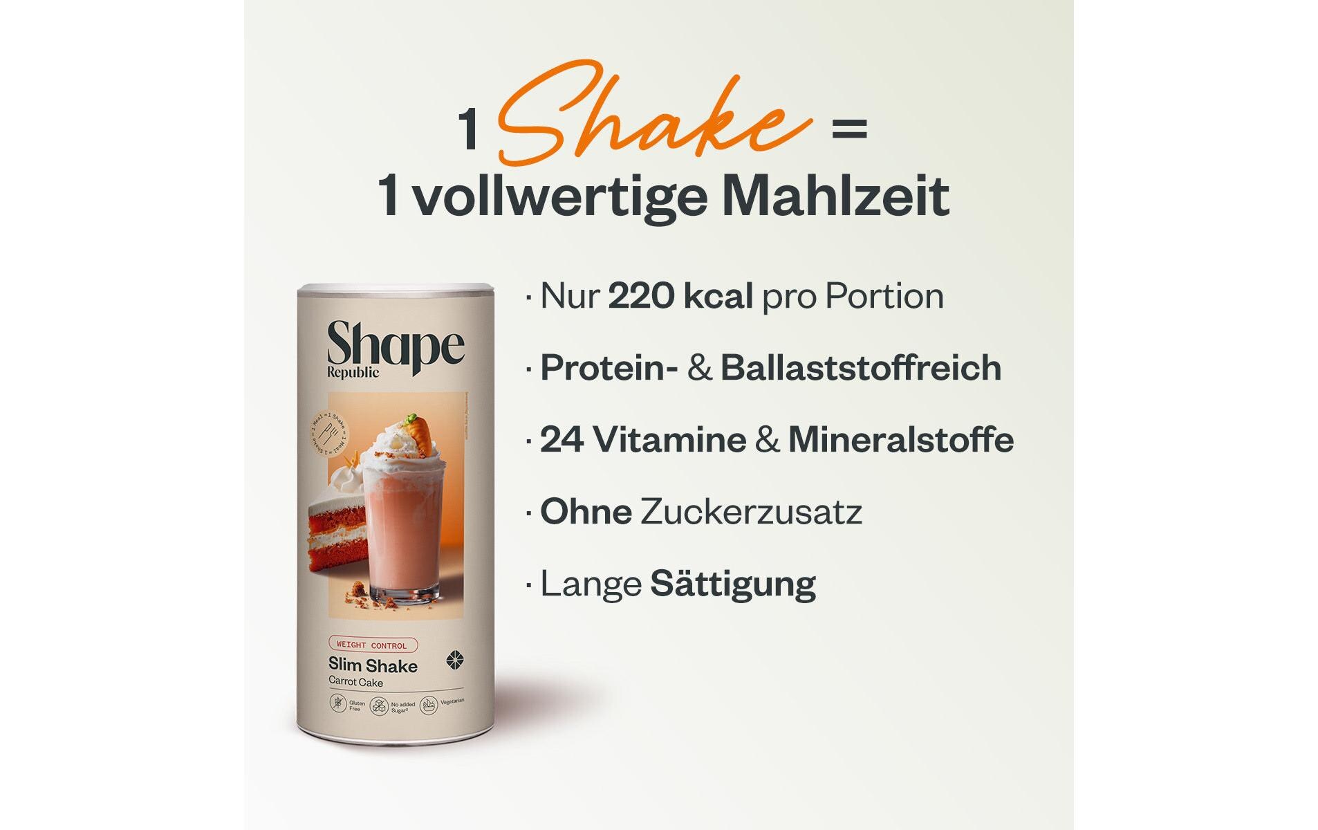 Slim Shake Carrot Cake 420 gEinfach und lecker abnehmen – ein Shake, der dich wirklich satt hält