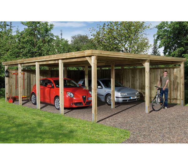 Weka Flachdach-Doppelcarport 618