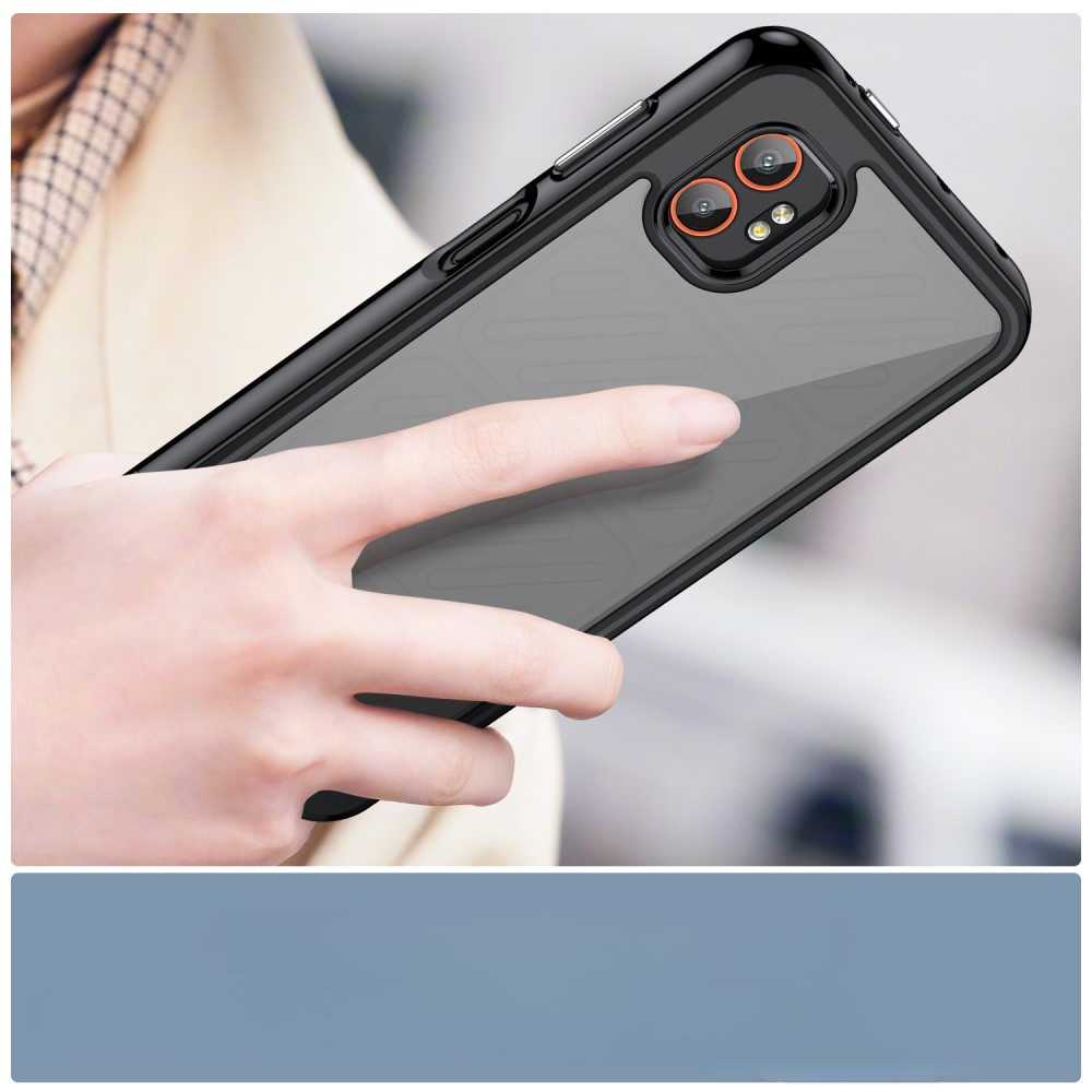 Samsung Galaxy Xcover7 Pro Hybrid Hülle TPU Bumper   Acryl Rückseite - Schwarz / Transparent