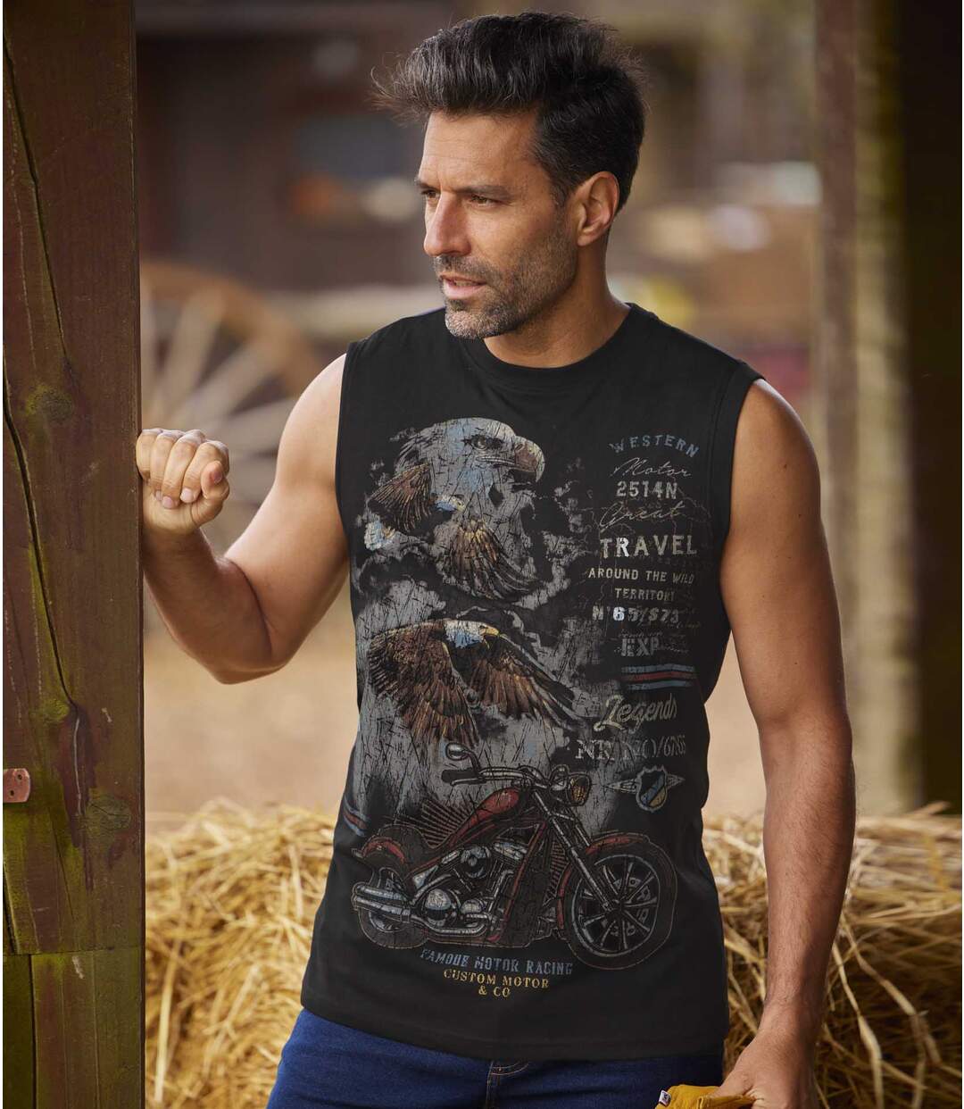 Lot de 2 Tee-Shirts Sans Manches Motor Racing