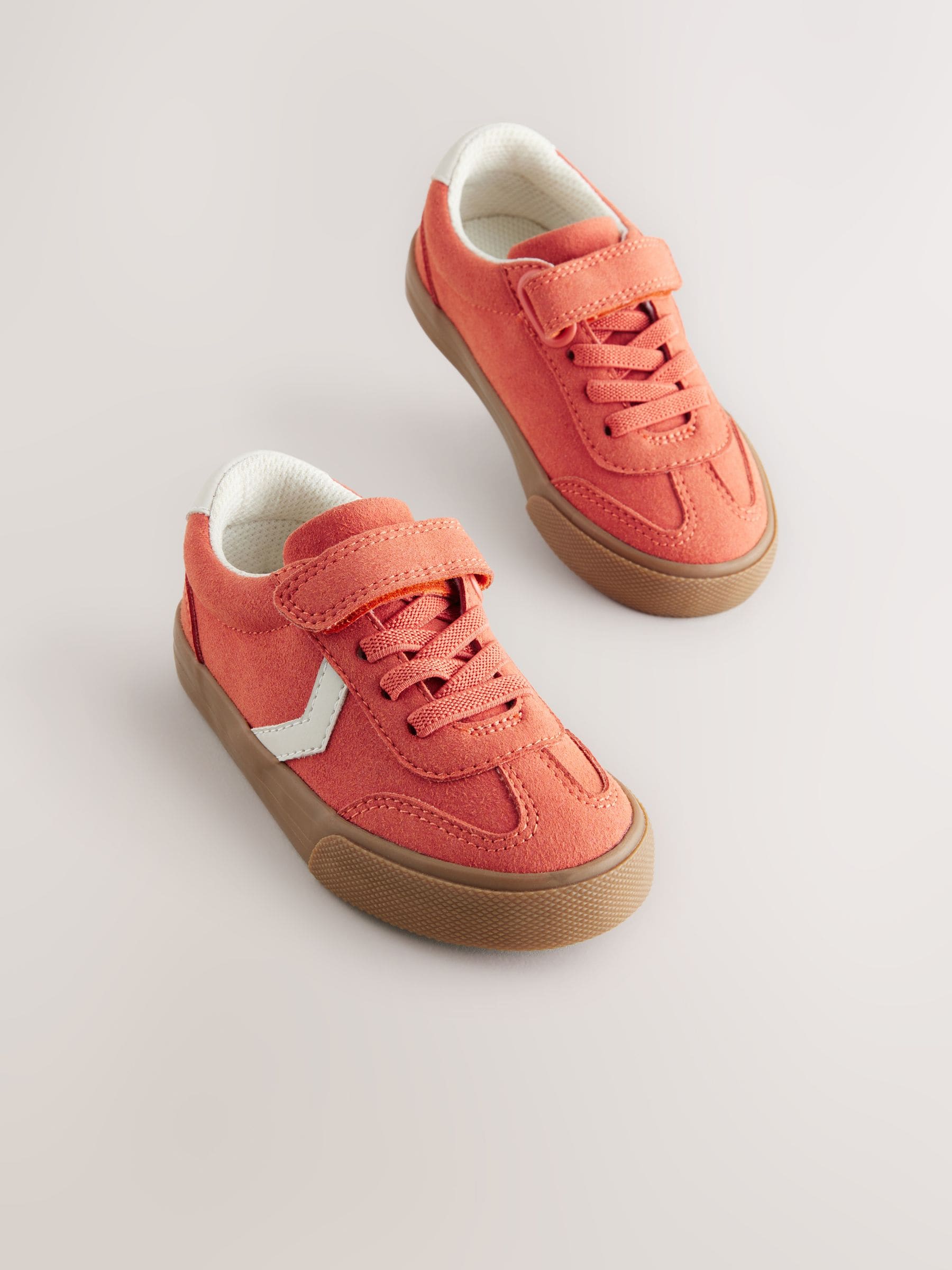 Rood - Sneakers met klittenbandsluiting en elastische veters