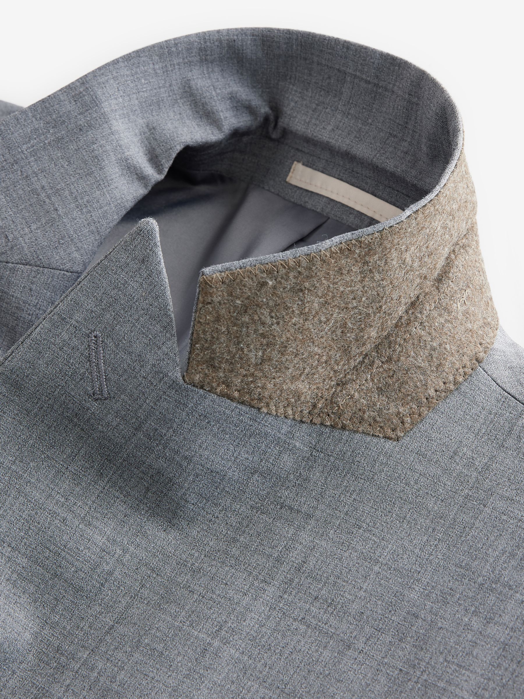 Grijs - Slim fit Jack van wol Blend Motionflex Pak