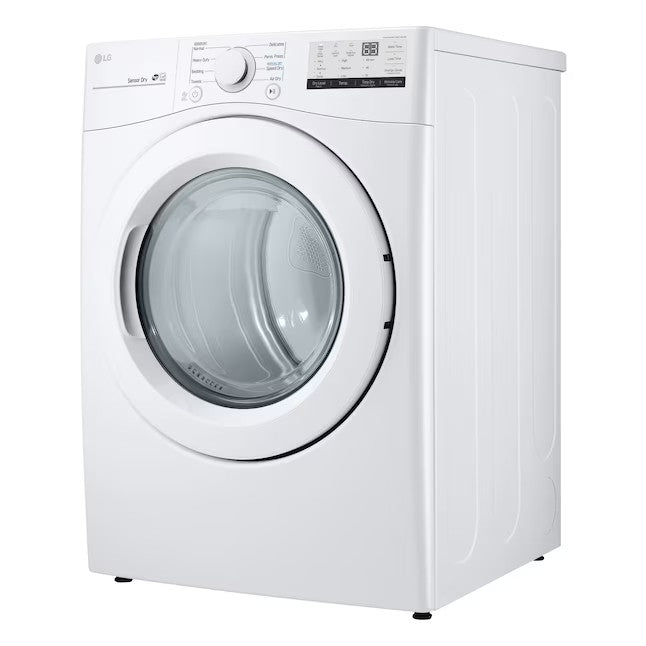 Secadora elétrica empilhável LG de 7,4 pés cúbicos (branca) com certificação ENERGY STAR.