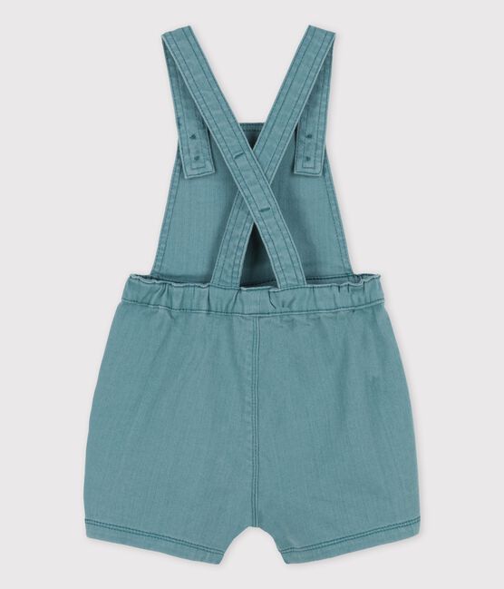 Salopette courte en denim coloré bébé