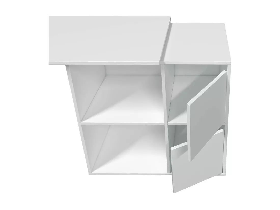 Bureau avec 2 niches et 2 portes coloris Blanc Artik en MDF - Longueur 120 x Profondeur 77 x Hauteur 74 cm