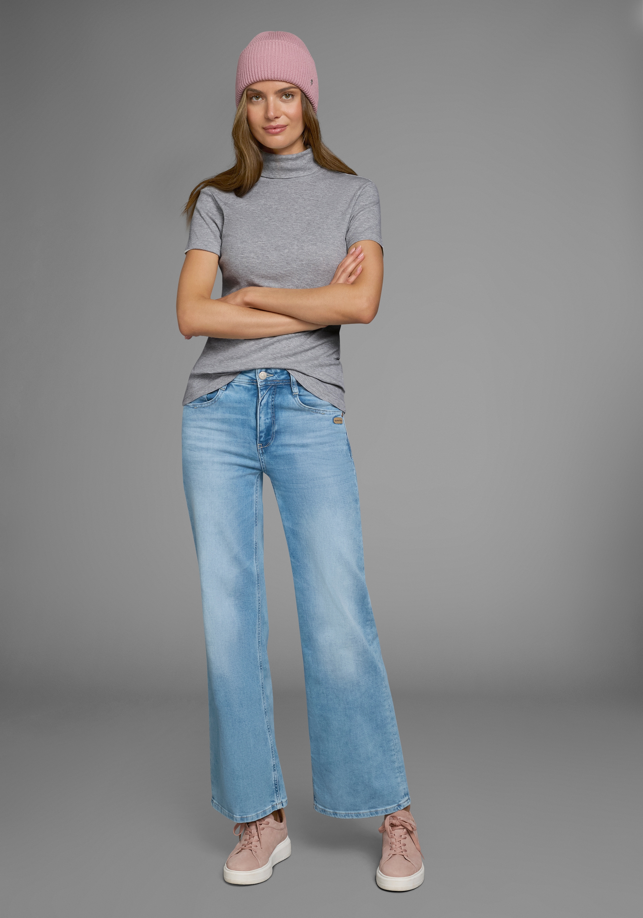 Flashlights Rollkragenshirt , figurbetont,  Basic-Stil,  Rollkragen,  aus 100% Baumwolle,  elastisch