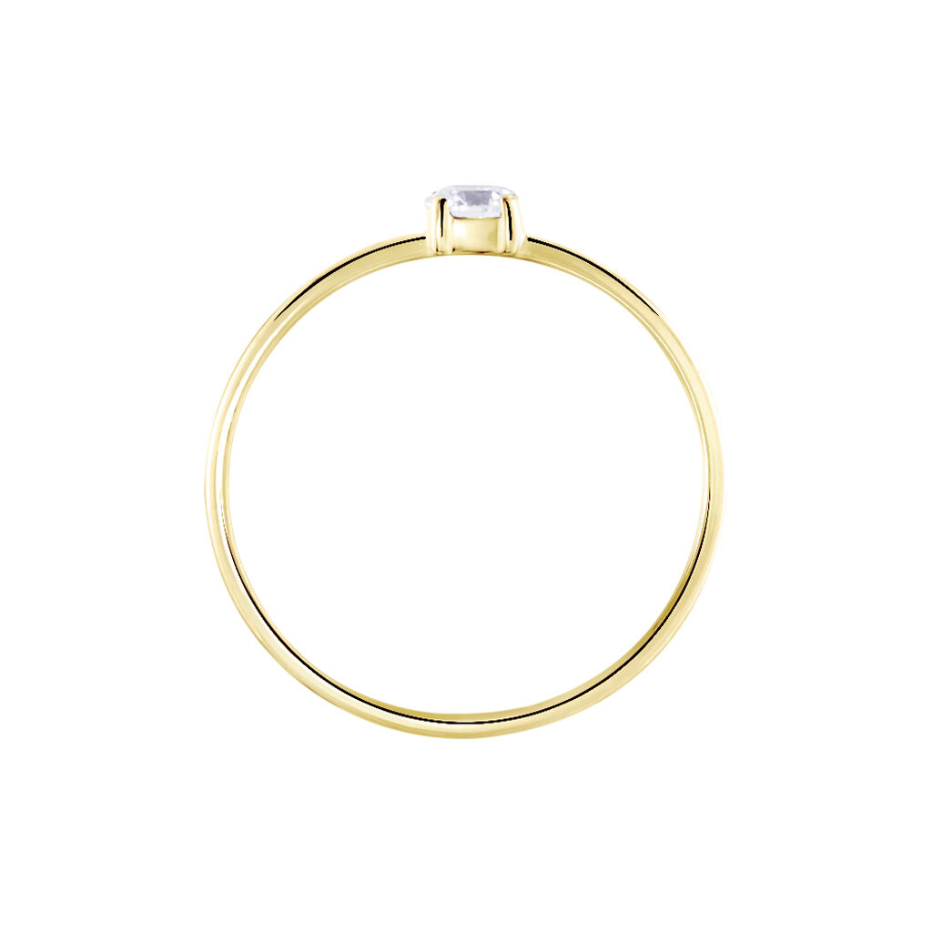 Solitaire Or Jaune Philys Oxyde De Zirconium