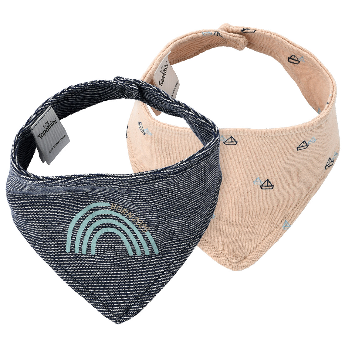 Topomini 2 Newborn Bandana Born 2025 beige / dunkelblau