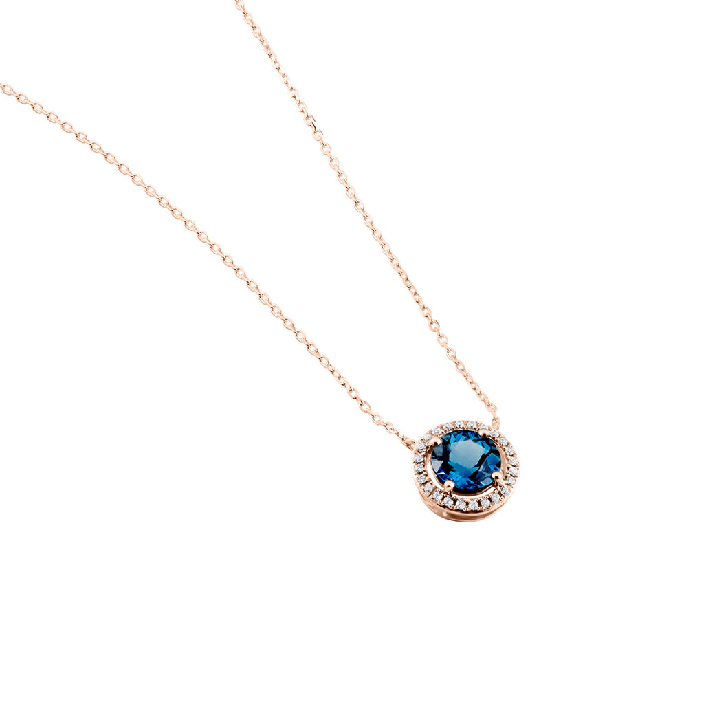 Collier Maeva Or Rose Topaze Oxyde De Zirconium