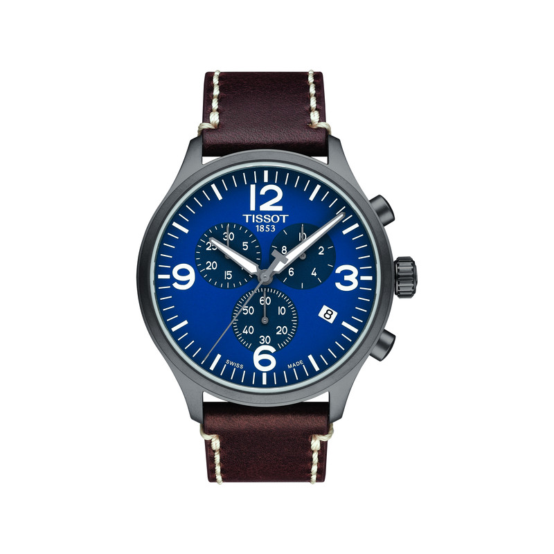 Montre Tissot homme chronographe acier cuir