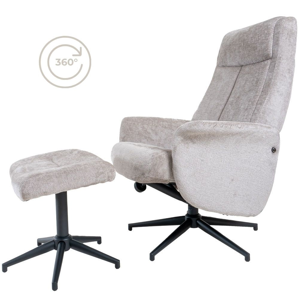 Home67 - Relaxfauteuil Bindy + Hocker - Perfect Harmony - Taupe 04