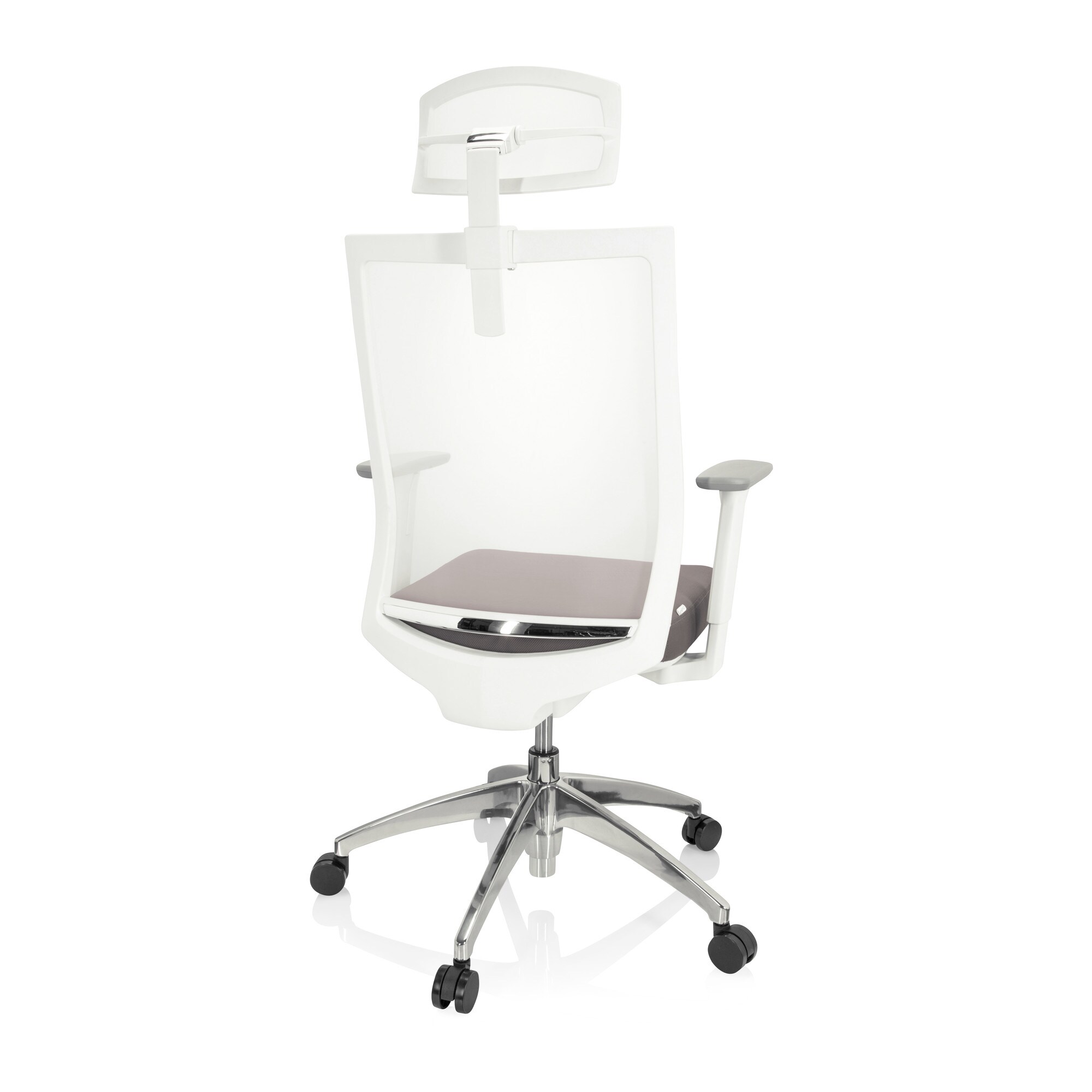 Profi Bürostuhl ASPEN WHITE PRO Stoff/Netzstoff mit Armlehnen (höhenverstellbar) hjh OFFICE
