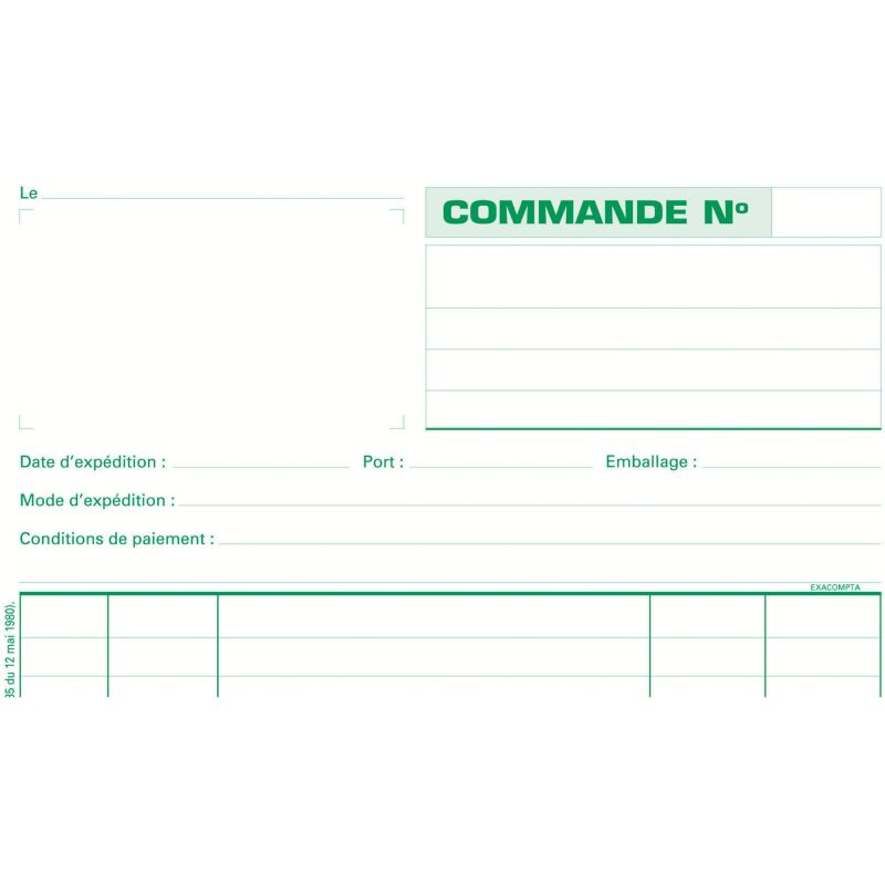 Manifold commande Exacompta autocopiant 21 x 18 cm 50 pages double exemplaires