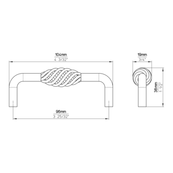Greep Suzan zwart 104mm