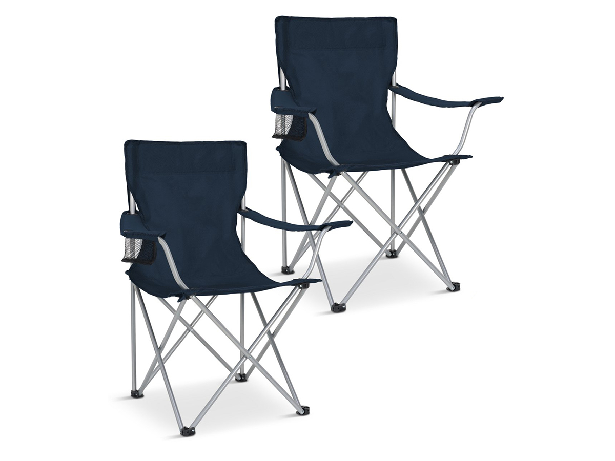 TRVLMORE Basic Blue vouwstoel - Set van 2