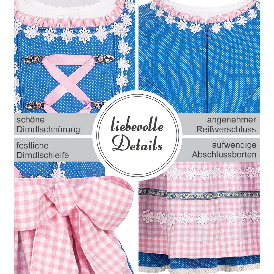Nübler Kinderdirndl 3-teilig Lorena Blau