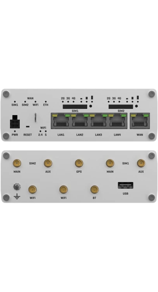 Teltonika DSL/WLAN Module RUTX12 Dual LTE CAT 6 Industrieller Mobilfunk-Router Silber