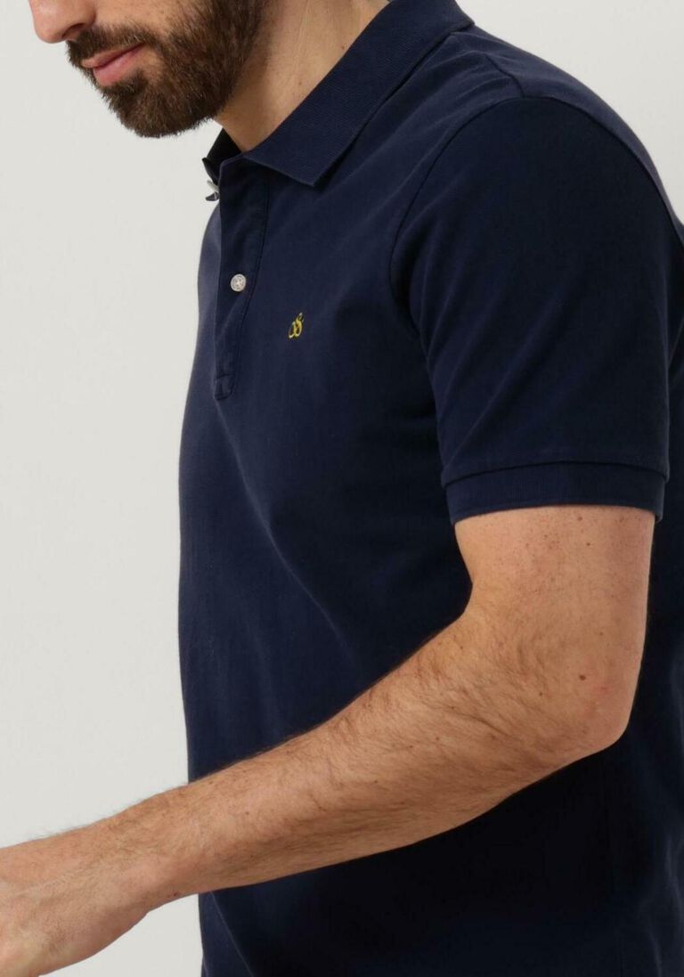 SCOTCH & SODA donkerblauwe scotch & soda polo garment dye organic cotton pique polo