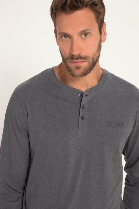 Schlafanzug, Homewear, OEKO-TEX, Zweiteiler, Langarm-Henley, lange Hose,