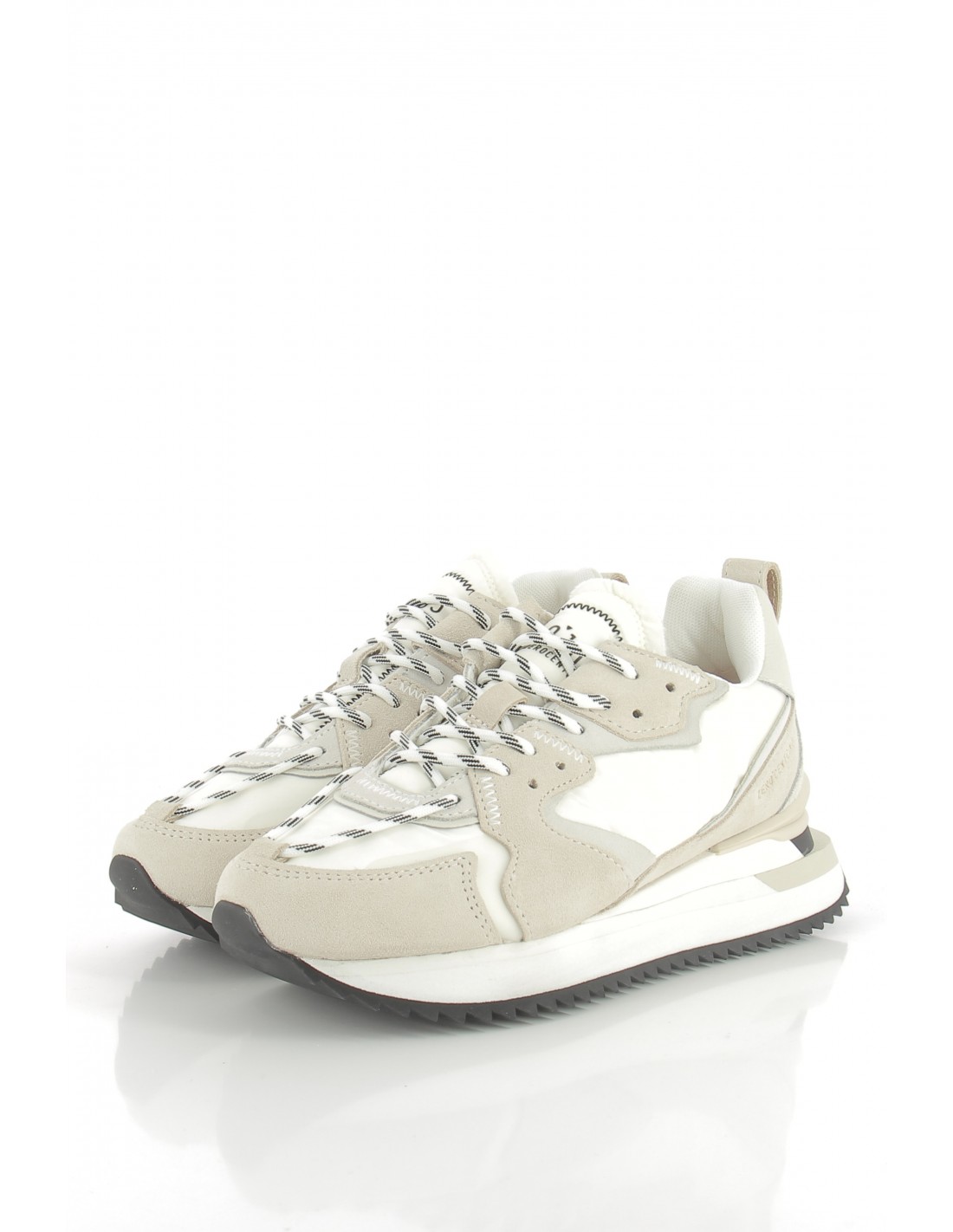 0-105 Baskets de ville Femme treck up Blanc/Noir