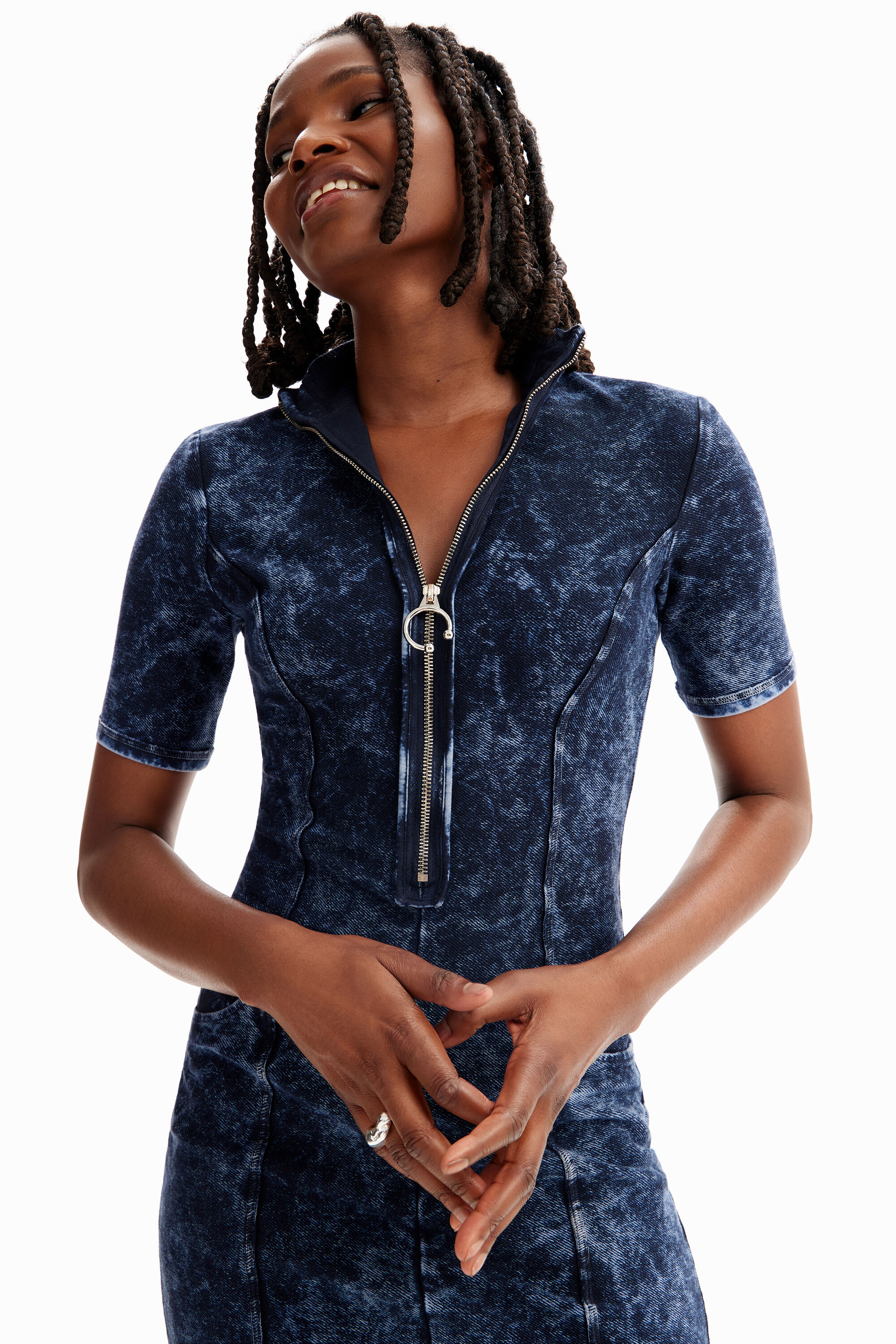 Robe midi zippée