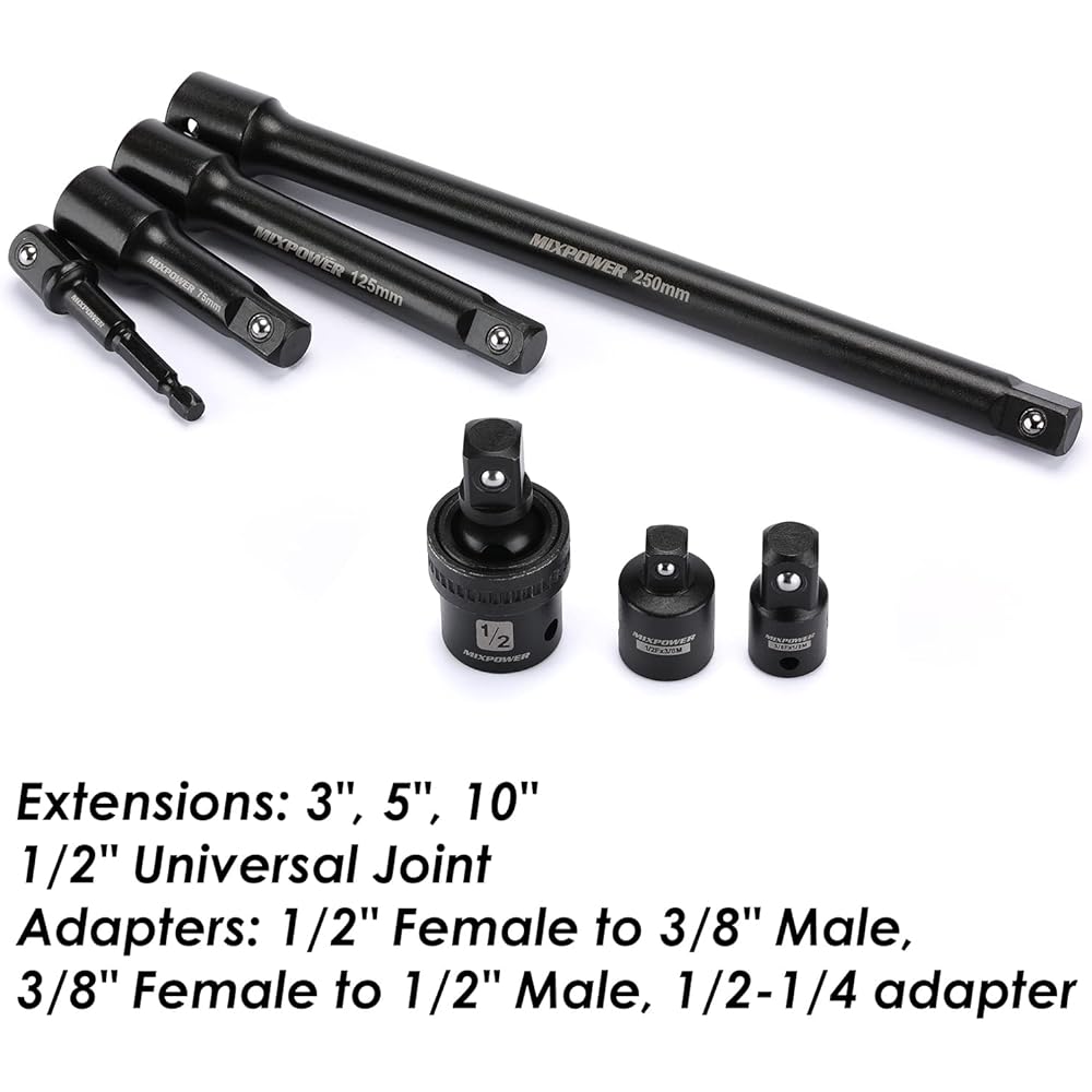 MIXPOWER Lot de 49 douilles à choc 1/2