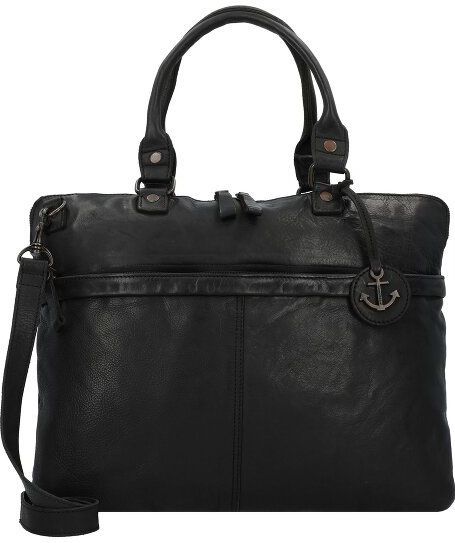 Harbour 2nd - Urban Poets Vega - Laptoptas - Zwart - Leer - 38 cm