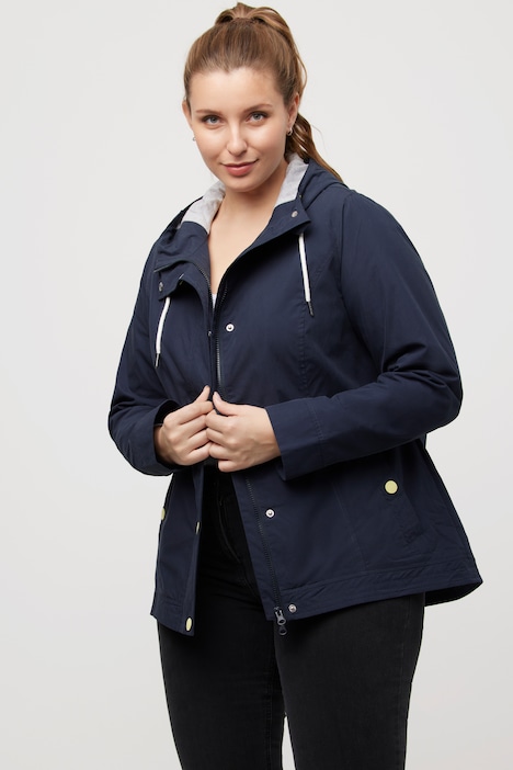 Funktionsjacke, A-Linie, Kapuze, hinten länger