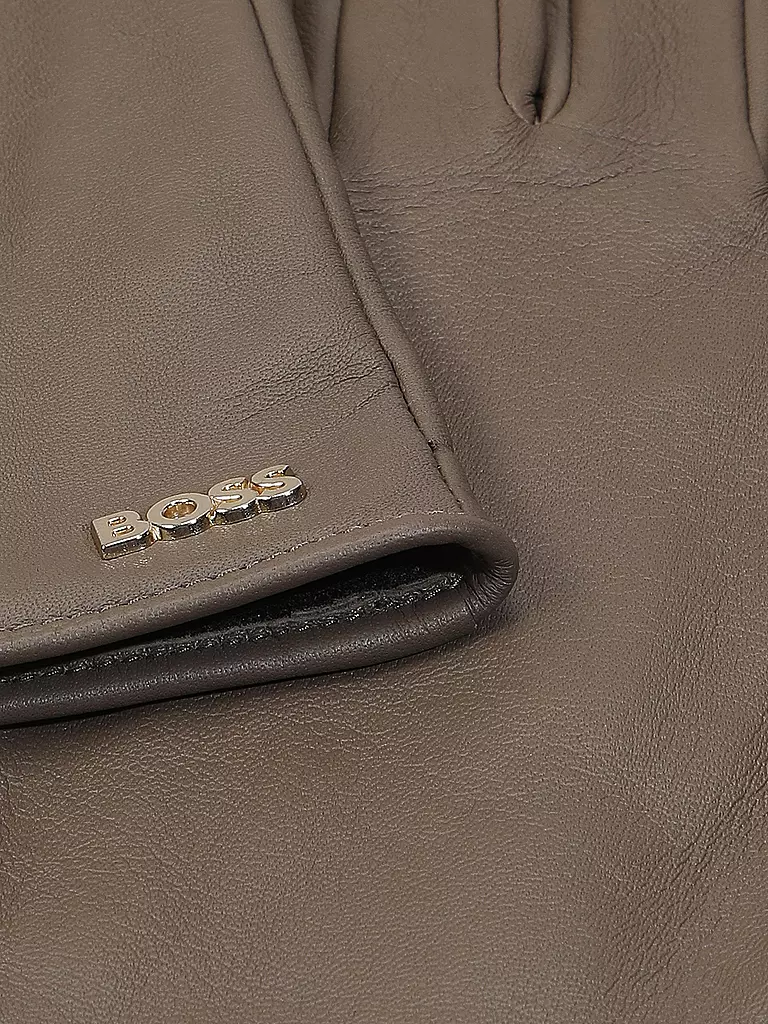 BOSS Lederhandschuhe braun