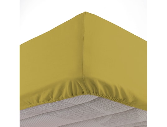 DOUCEUR D'INTERIEUR - Drap housse linette douceur d'intérieur jaune 160 x 200