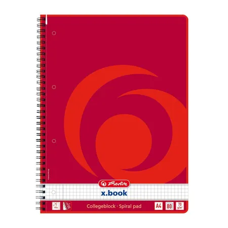 Herlitz 5x Herlitz Collegeblock / DIN A4 / Spiralblock / kariert / 80 Blatt