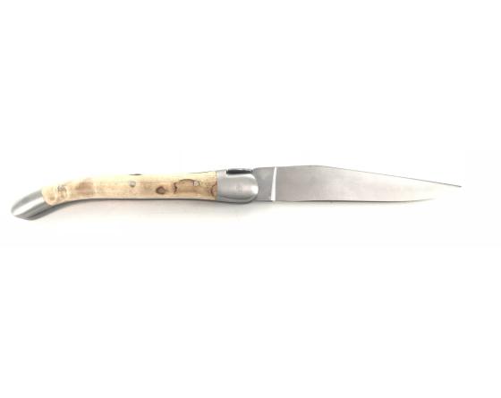 Laguiole Tradition 9 cm - 2 mitres - Bouleau Madré Couteau de Poche Forge de Laguiole