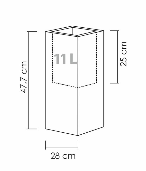 Scheurich Kunststoff-Topf C-Cube, quadratisch