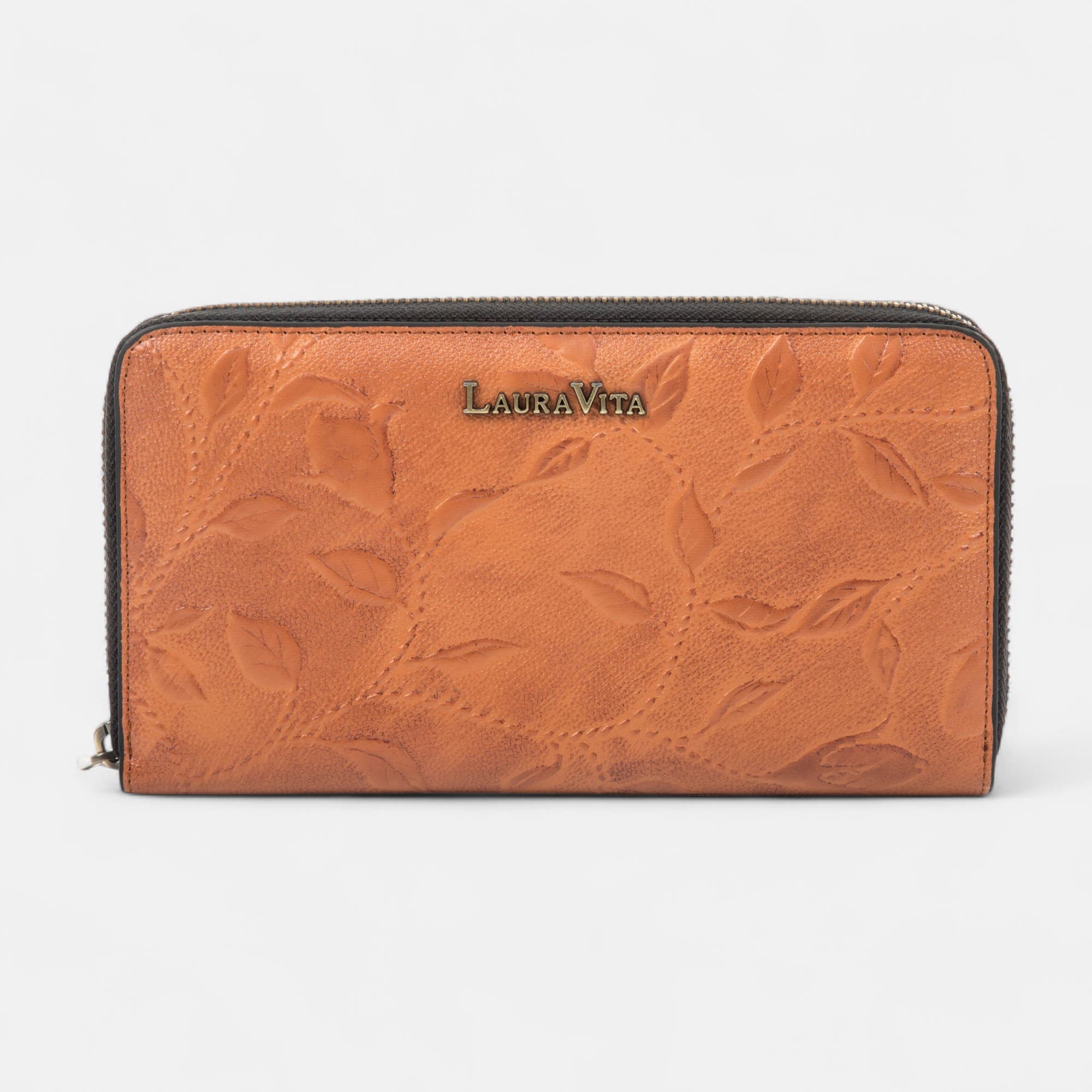 Petite maroquinerie en cuir camel