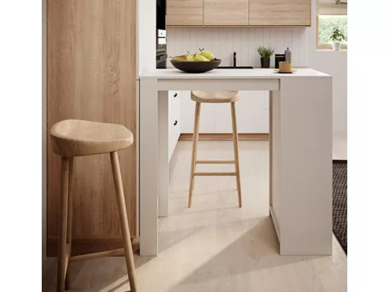 Table haute pour Cuisine Salle à manger en Blanc avec 110x50x103cm Kyra