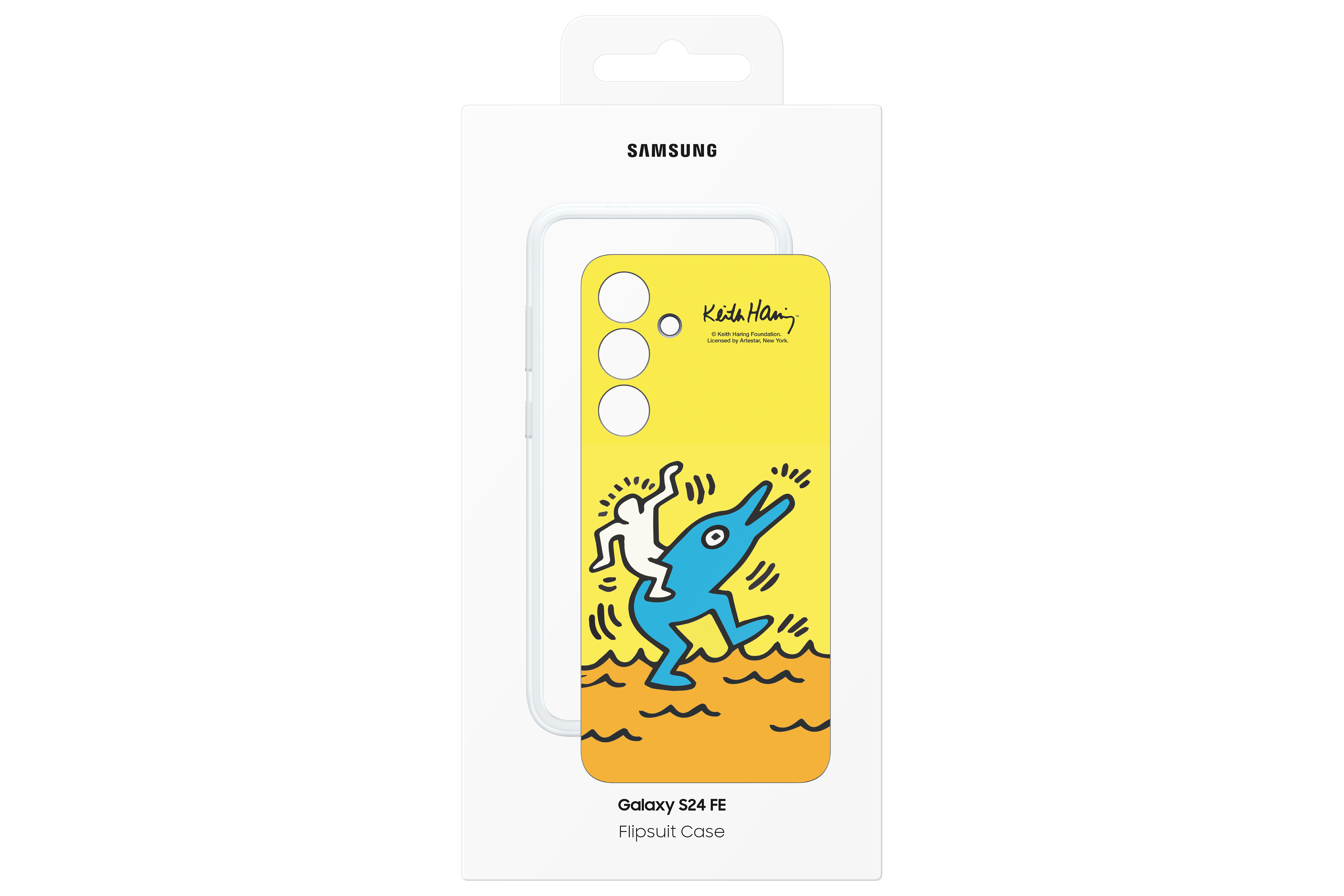 Galaxy S24 FE Flipsuit Hardcase Hülle Clear Cover   NFC Einlegekarte (EF-MS721CYEGWW) - Transparent / Gelb