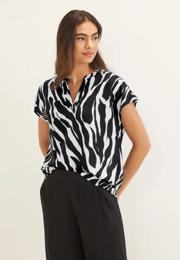 Zebraprint Blusenshirt - Black