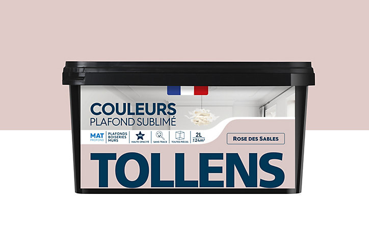 Peinture Plafond Sublimé Tollens mat rose des sables 2L