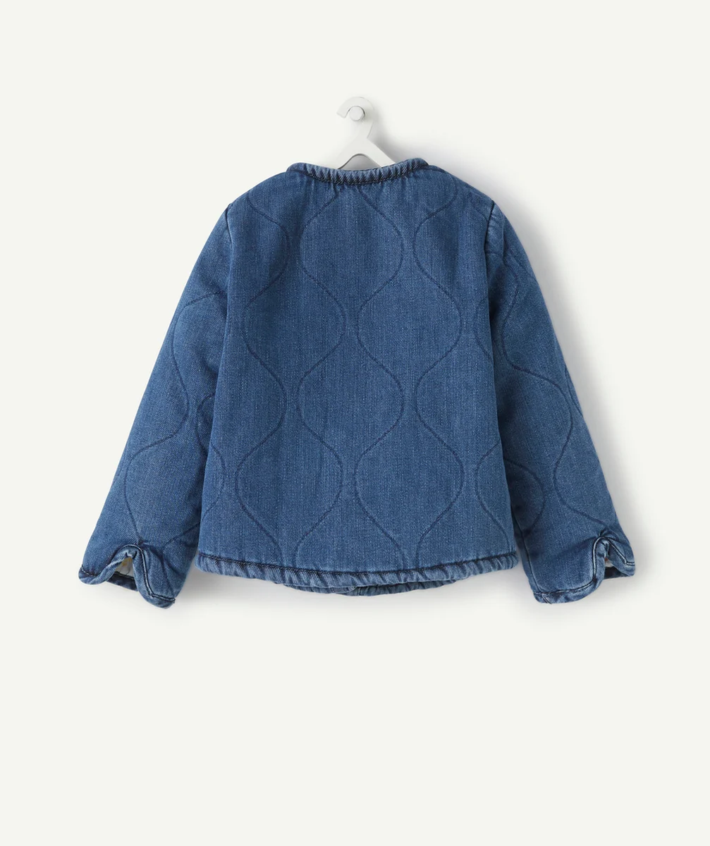 GILET TYPE VESTE MATELASSÉE BLEU JEAN LESS WATER BÉBÉ FILLE