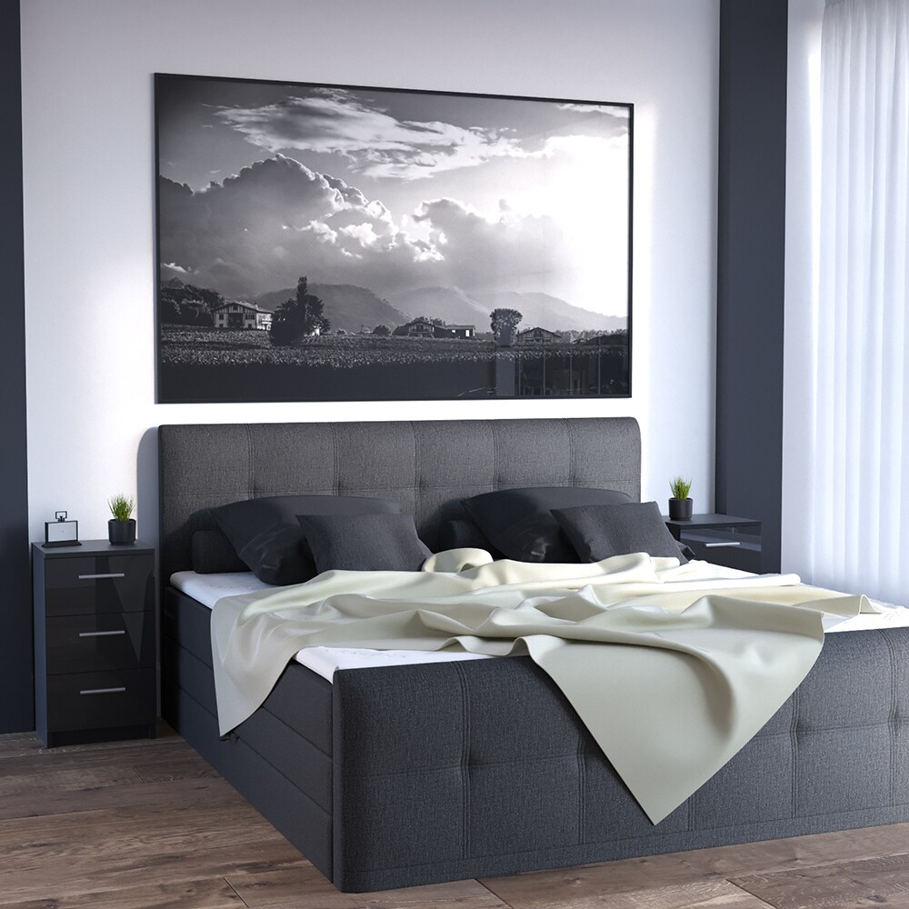 VICCO Nachttisch für Boxspringbett Nachtschrank Nachtkommode Kommode Schrank